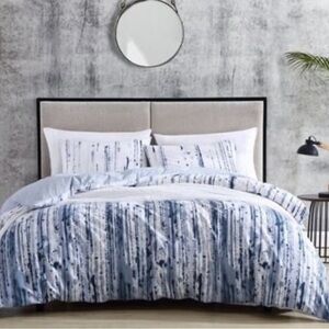 City Scene Sokal Cotton Blue Duvet Cover Set King